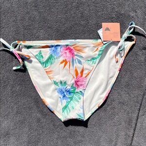 Shade & Shore Floral Bikini Bottom - White, Blue, Pink, Orange, Green